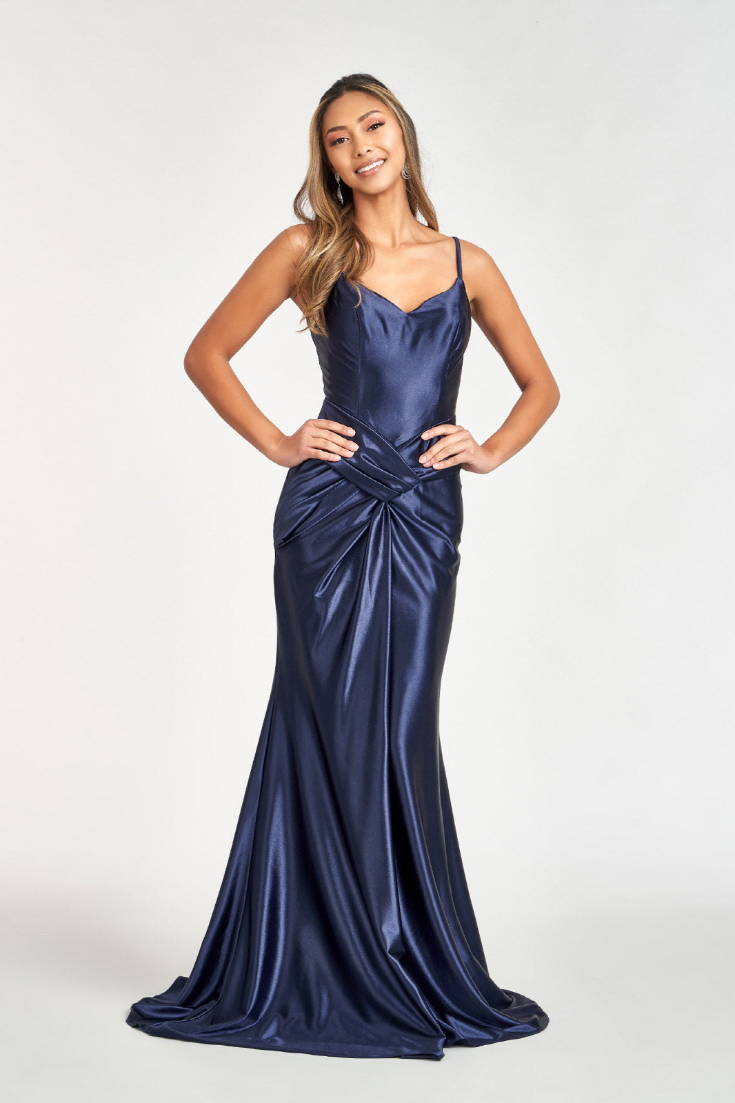 Elegant Long One Shoulder Satin Mermaid Prom Dress with Slit – BIZTUNNEL